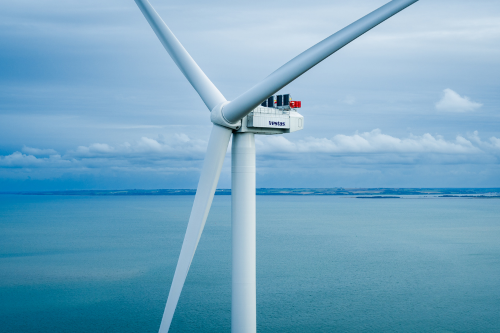 Vestas wind turbine out at sea